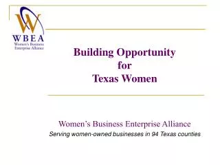 Building Opportunity for Texas Women