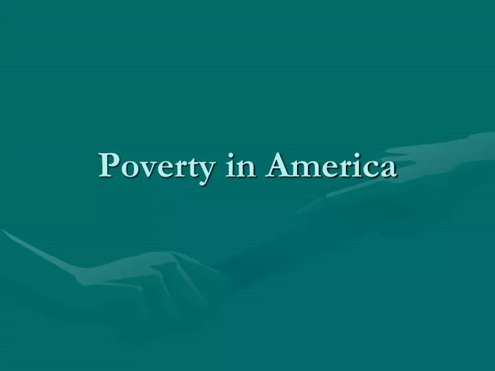 poverty in america