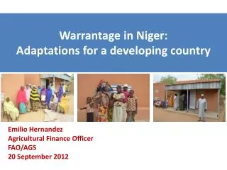 Warrantage in Niger: Adaptations for a developing country