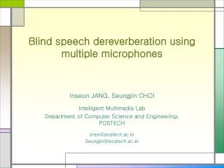 Blind speech dereverberation using multiple microphones