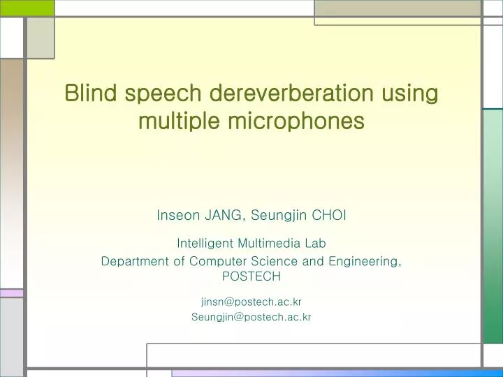 blind speech dereverberation using multiple microphones