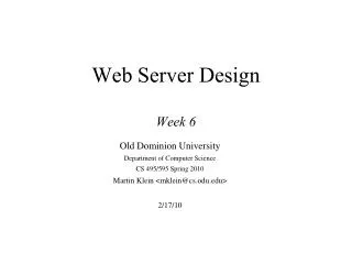 Web Server Design Week 6