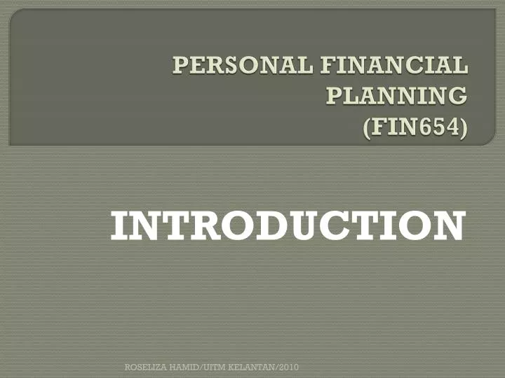 personal financial planning fin654