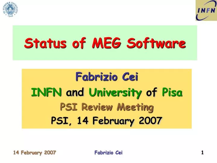 status of meg software
