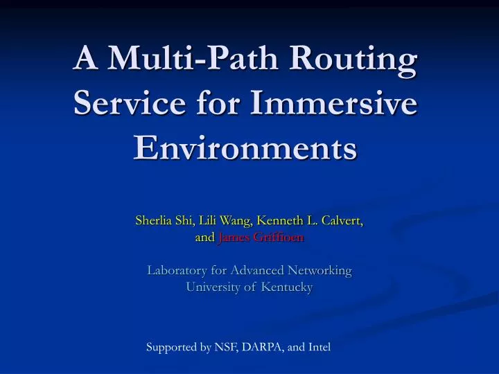 a multi path routing service for immersive environments