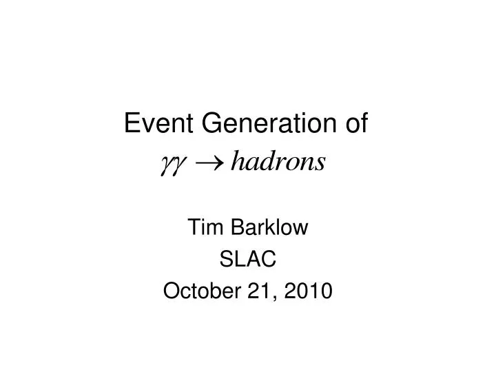 event generation of