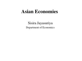 Asian Economies