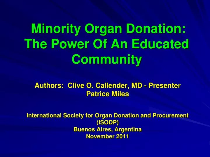 minority organ donation the power of an educated community
