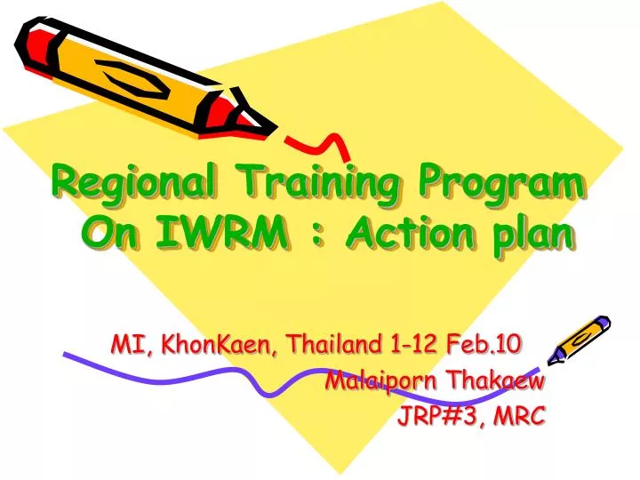 regional training program on iwrm action plan