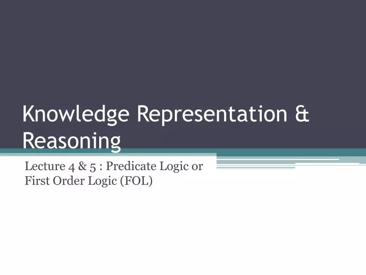 knowledge representation reasoning