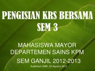 pengisian krs bersama sem 3
