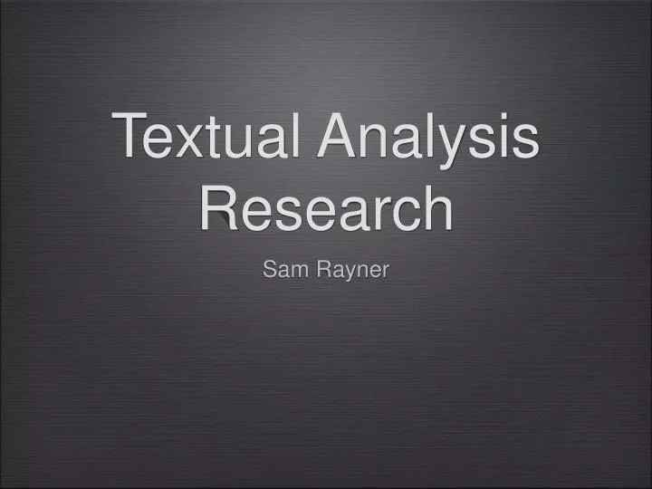 textual analysis research
