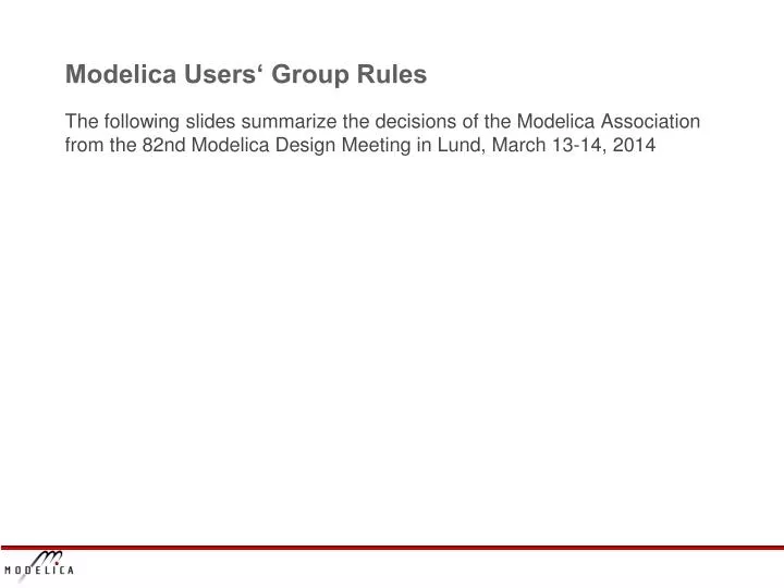 modelica users group rules
