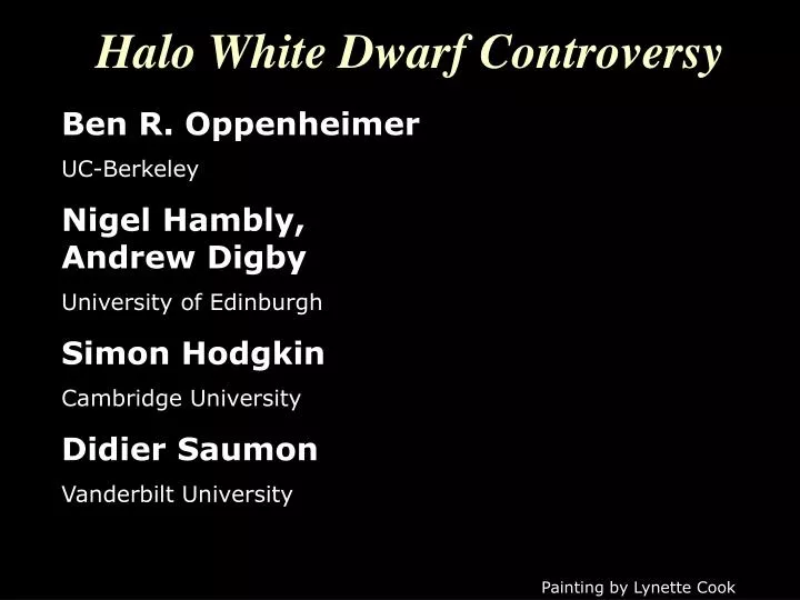 halo white dwarf controversy