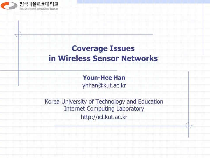 coverage issues in wireless sensor networks