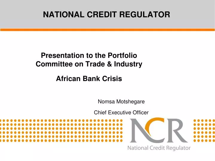 national credit regulator