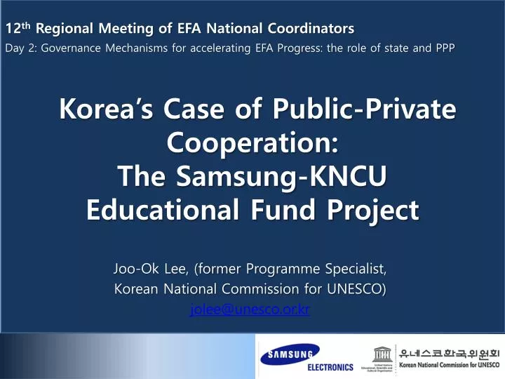 korea s case of public private cooperation the samsung kncu educational fund project