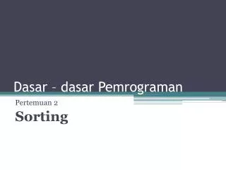 dasar dasar pemrograman