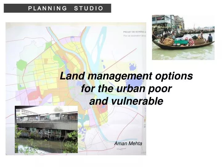 land management options for the urban poor and vulnerable