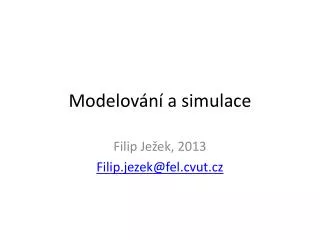 modelov n a simulace