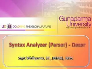 syntax analyzer parser dasar