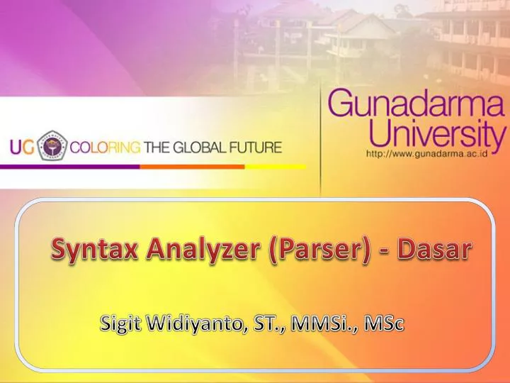 syntax analyzer parser dasar