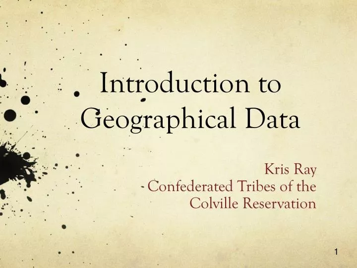 introduction t o geographical data