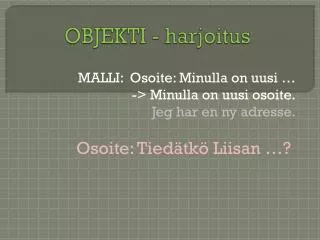 objekti harjoitus