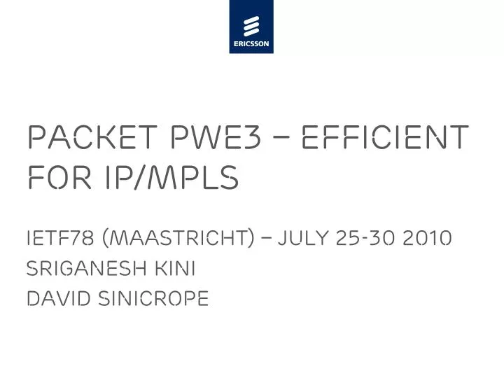 packet pwe3 efficient for ip mpls