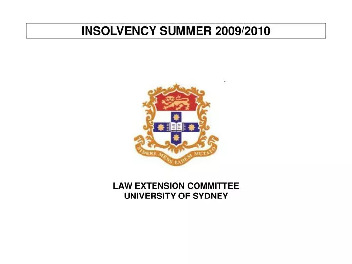 insolvency summer 2009 2010