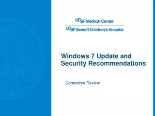 Windows 7 Update and Security Recommendations