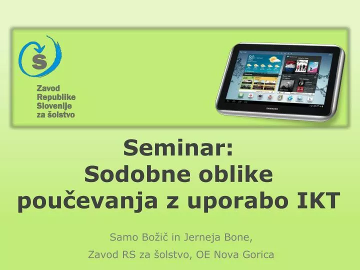 seminar sodobne oblike pou evanja z uporabo ikt