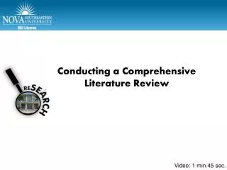 Conducting a Comprehensive Literature Review