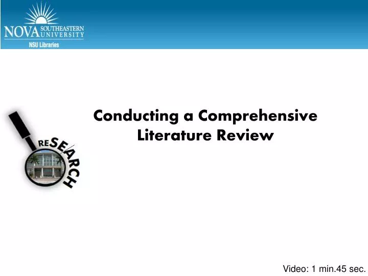 conducting a comprehensive literature review