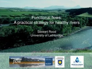 Functional flows: A practical strategy for healthy rivers Stewart Rood University of Lethbridge