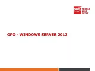 GPO - Windows Server 2012