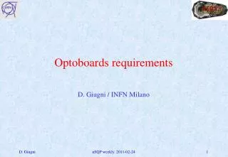 Optoboards requirements