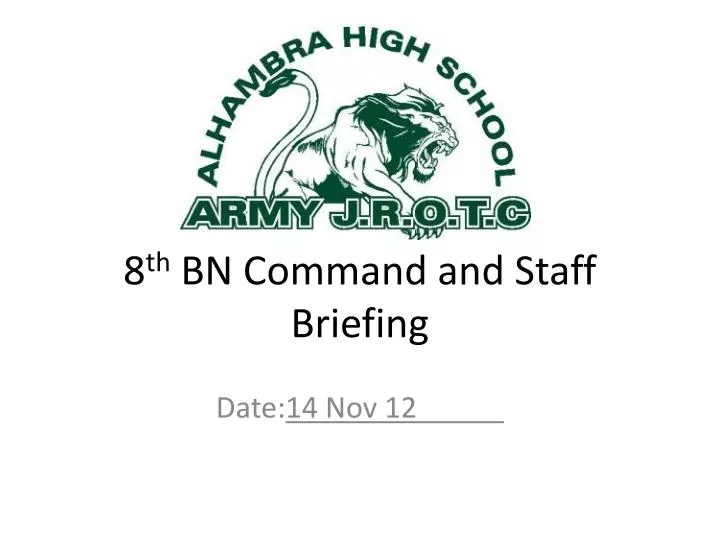 8 th bn command and staff briefing