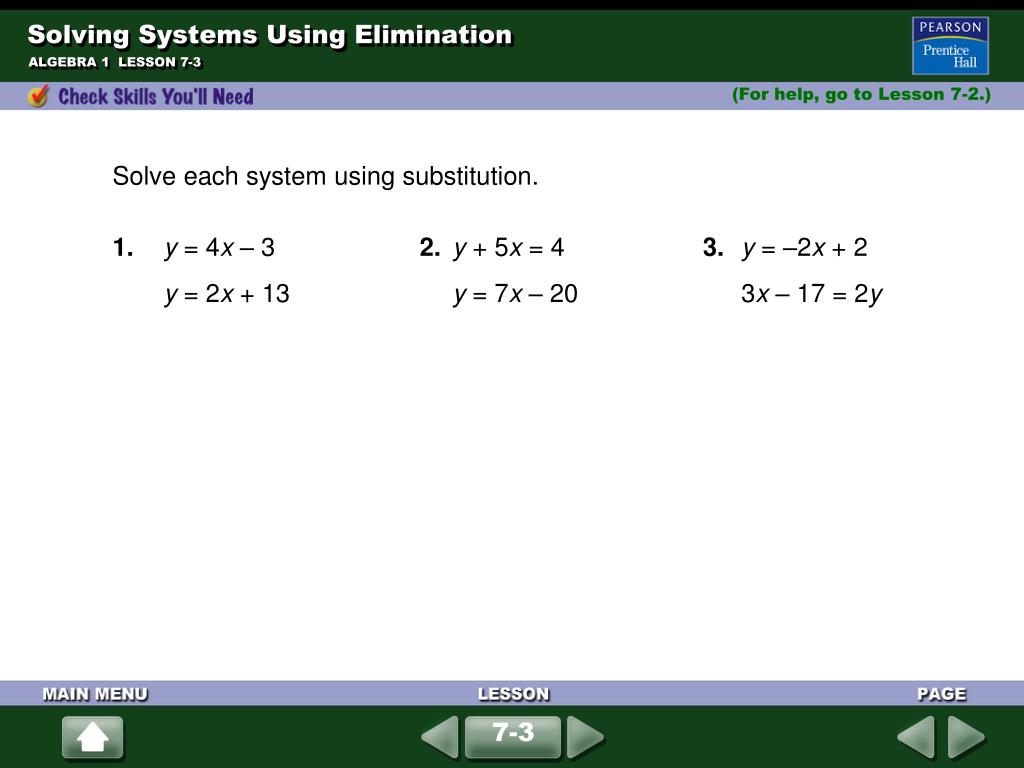 PPT - Solving Systems Using Elimination PowerPoint Presentation, free ...