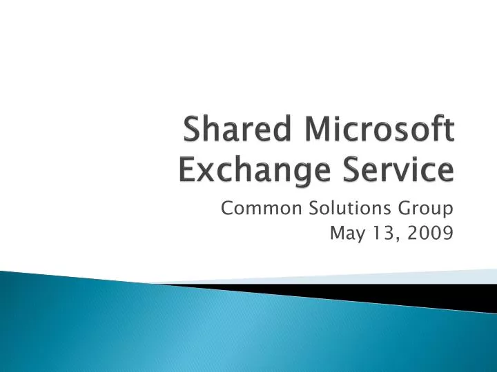 shared microsoft exchange service