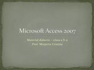 microsoft access 2007
