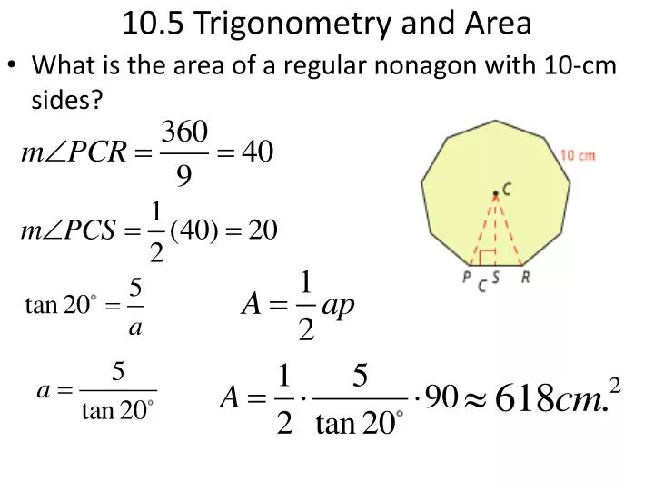 10 5 trigonometry and area