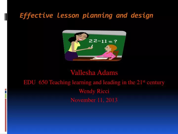 effective lesson planning and design