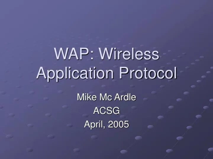 wap wireless application protocol