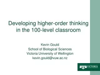 Developing higher-order thinking in the 100-level classroom