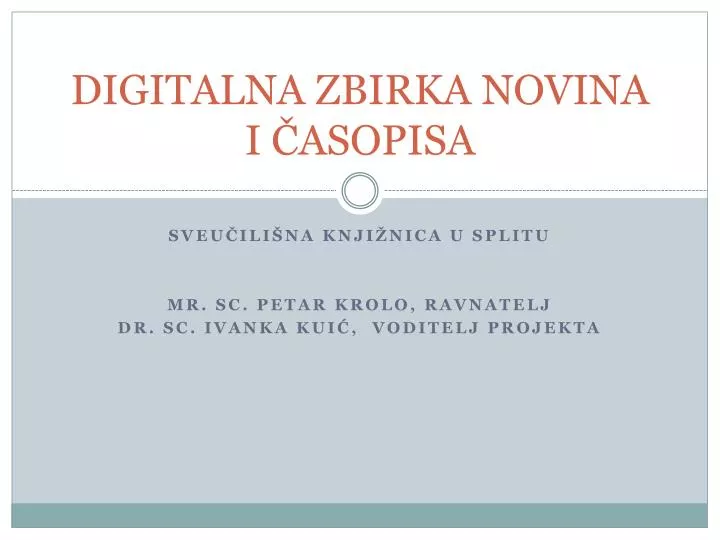 digitalna zbirka novina i asopisa