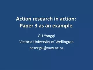 Action research in action: Paper 3 as an example