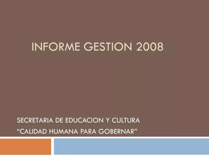 informe gestion 2008