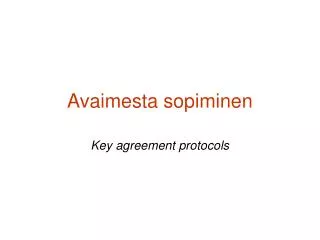 avaimesta sopiminen