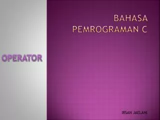 bahasa pemrograman c
